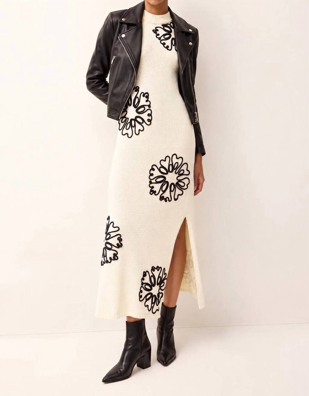 NEW MARIE OLIVER patricia sweater dress in floret - ivory black